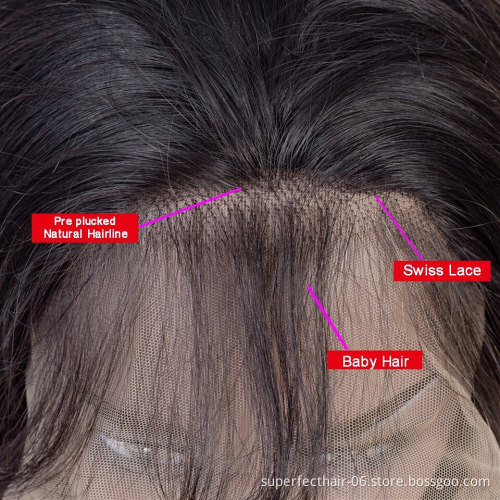 100% Brazilian Human Hair 13*4 Lace Front Wig For Black Women Overnight Delivery 150% Density Silk Straight Human Hair Lace Wig